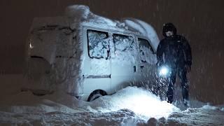 [総集編]大雪の軽バン車中泊旅。軽自動車で1人孤独に雪景色を楽しむ。