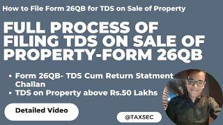 FORM 26QB TDS Online Filing | FORM 26QB TDS Payment | 26QB Kaise Bhare | TDS On Property Purchase.