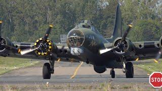 Boeing B-17 Flying Fortress flight during an Airshow