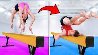 MEN TRY HARDEST WOMENS GYMNASTICS SKILLS!