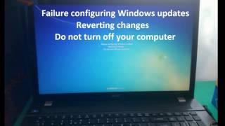 Failure configuring windows updates reverting changes screen stuck fix