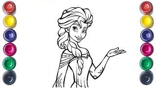 How to Draw A Elsa Frozen From Disney Forzen, Easy Drawing for Kids | Let's Draw Together