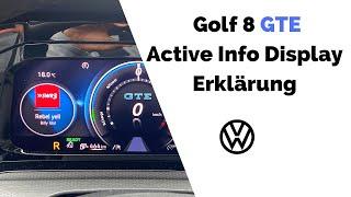 VW Golf 8 GTE active Info Display erklärt | Grundfunktionen digitales Kombiinstrument