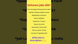 #shorts#youtubrshorts#latestjobs2021#freshersjobs2021#softwarejobs2021