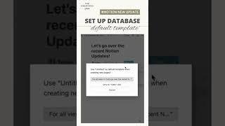 Set up a Notion database with a default template!  #shorts #notion #notionapp