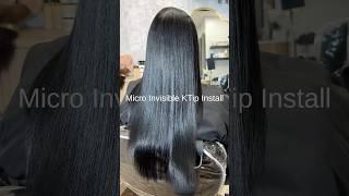 Micro Invisible Ktips on Natural Hair www.HoustonExtensions.com #ktips #ktipextensions #houstonhair