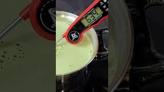 Pour juice into boiling milk    you can't buy that in the store  Only 3 ingredients  Nobody did