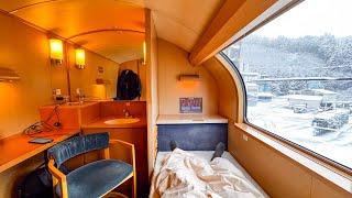 Japan's First Class Sleeper Train in Massive Snowfall  ️ from Tokyo to Izumo "SUNRISE IZUMO"