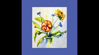 How to Paint Bachelor Buttons or Cornflowers -in Watercolor  Jacki Kellum Tutorial