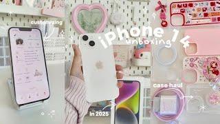 iPhone 14 unboxing 2025 customization, camera test + new accessories｡⁠*⁠