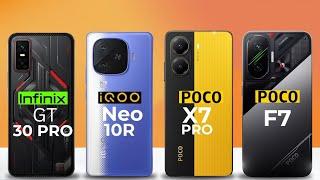 Poco f7 vs Poco x7 Pro vs Infinix GT 30 Pro vs IQoo Neo 10r *full Compression 