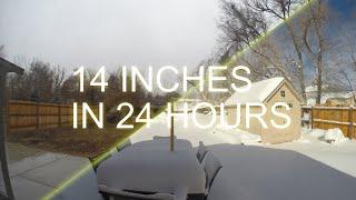 14 INCHES OF SNOW IN 24 HOURS (TIME LAPSE)