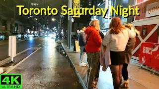 【4K】SATURDAY NIGHT YONGE, FRONT & KING NIGHTLIFE | DOWNTOWN TORONTO WALK