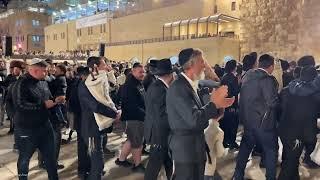 Second Hakafot after the Simchat Torah holiday at the Western Wall in Jerusalem, Israel 2024