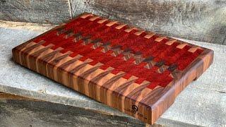 Walnut Padauk End Grain Cutting Board | Functional Kitchen Art 4K