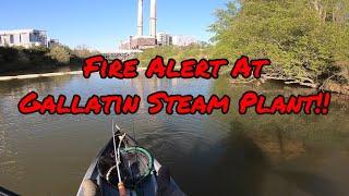 Scary FIRE ALERT While Kayak Fishing The Gallatin Steam Plant With Rus Snyders!!