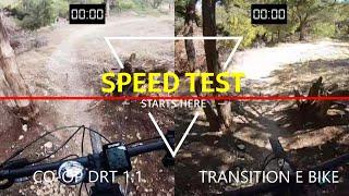 MTB SPEED TEST REI CO-OP DRT 1.1  VS TRANSITION E-BIKE at HAWGJAW SUBURBAN NINJA, TEXAS