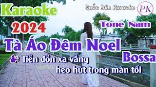 Karaoke Tà Áo Đêm Noel | Bossa Nova | Tone Nam (C#m,Tp:80) | Quốc Dân Karaoke