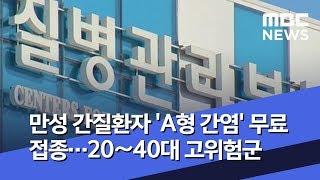 만성 간질환자 'A형 간염' 무료 접종…20∼40대 고위험군 (2020.01.13/뉴스투데이/MBC)