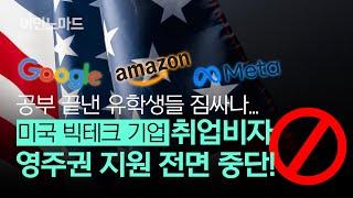 유학생 귀국? 빅테크 기업들, 유학생 취업비자 / 영주권 지원 중단 발표 분석!! 미국 취업의 현실