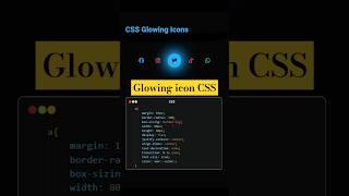 How to create Glowing icon using HTML CSS#htmlfullcourse #htmlcss #coding #python #python #webdesign