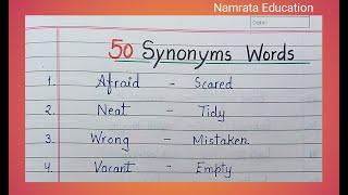 50 Synonyms words in English / Synonyms words / Common Synonyms words / What is Synonyms