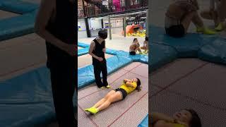 The most popular princess hug pose in the whole network #game #funpark #trampoline
