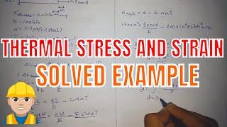 THERMAL STRESS AND STRAIN solved example - Thermal stress and strain in compound bars