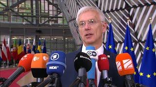 Arrival and doorstep by Krišjānis KARIŅŠ at the European Council taking place on 21 October 2022