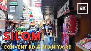 [4K] Walking in Downtown Bangkok | Silom Area (Convent Road and Thaniya Road)