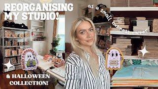 REORGANISING MY STUDIO!  SMALL BUSINESS HALLOWEEN LAUNCH!  | STUDIO VLOG 005 | EmmasRectangle