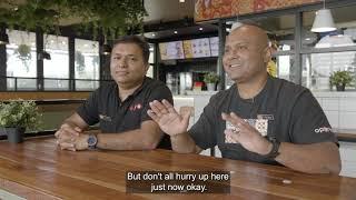 Quick Bites with Jason and Santosh, Oporto Birtinya