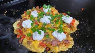 LOADED SMASHED POTATOES ON THE BLACKSTONE GRIDDLE | BLACKSTONE GRIDDLE RECIPES