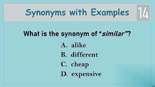 English Vocabulary Practice Test | Synonyms with Examples 14 | Test Your English Vocabulary Skills