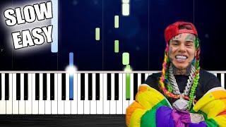 6IX9INE- GOOBA - SLOW EASY Piano Tutorial by PlutaX