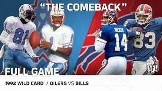 1992 AFC Wild Card: Houston Oilers vs. Buffalo Bills | "The Comeback" | NFL Full Game