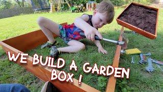 KIDS AND TOOLS - Little Carpenter helps build a garden box! Power tools, gardening and more!