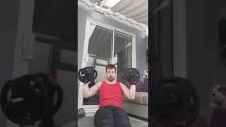 Continuous situps 5kg dumbells workout #fit #fitness #strong #squats #armworkout #absworkout