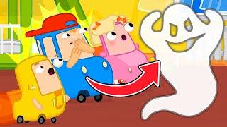 Little cars hunt ghosts! Funny adventures of the Wheelzy Family. Compilation & Car cartoons for kids