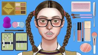 [MAKEUP]너드학생을 훈녀로 변신시키기 /I want to be a popular girl at school! Makeover of a nerd student