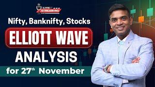 27 Nov 2024 Stock Market Prediction | Nifty & Bank Nifty Elliott Wave Analysis for Tomorrow 