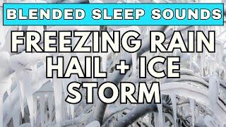 Winter Chill: Hail, Freezing Rain and Howling Blizzard | 10-Hour Black Screen