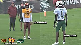 Commanders vs NY Jets SICK Joint Practice DAY 1 HIGHLIGHTS: Jayden Daniels, SAUCE Gardner + More