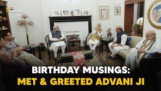 Prime Minister Narendra Modi meets and greets Shree Lal Krishna Advani on his birthday