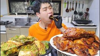 꽃돼지 인천 모래내시장 봄동겉절이 BBQ자메이카통다리 짜장밥 한식먹방[korean food]mukbang Eating show 吃播