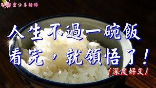 人生不過一碗飯~看完，就領悟了! ( 深度好文 ) –––《心靈分享語錄》