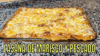 LASAÑA NAVIDEÑA,PASO A PASO,DE MARISCO PESCADO IDEAL PARA NAVIDAD