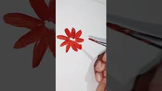 One stroke flower painting | flower painting in acrylic #shorts  one stroke painting round brush