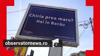 Clujenii s-au trezit cu panouri prin care sunt îndemnaţi să se mute în Bacău. "Chiria prea mare?"