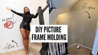 DIY PICTURE FRAME MOLDING l UPDATING MY HALLWAY WITH DIY WALL TRIM